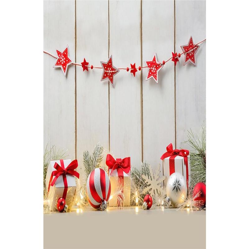 Christmas Tree Backdrop Fireplace Photo Background Snow Ground Wooden Wall Photography Backdrops For Photo Studio Family Decor: B