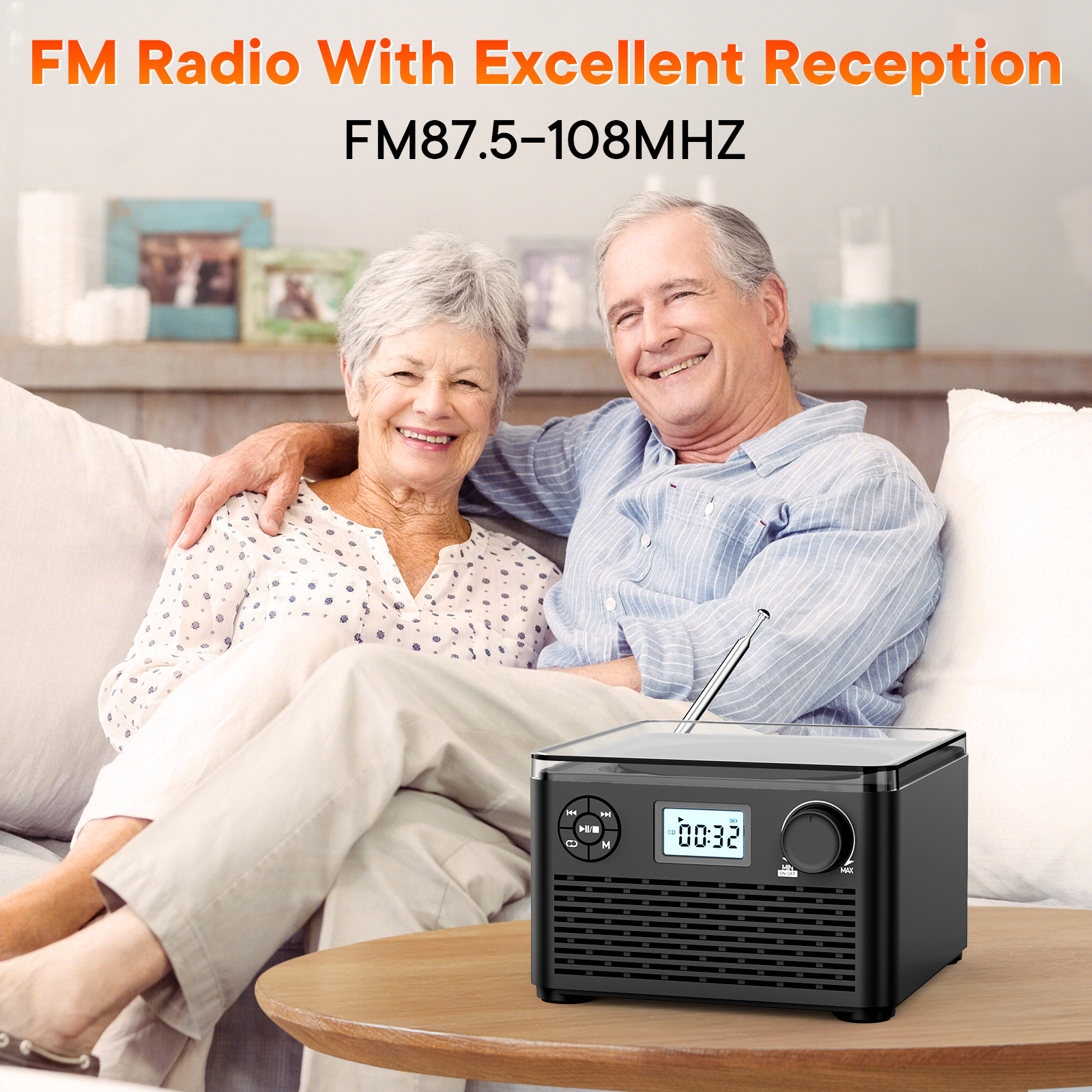 Portable cd radio boombox rechargeable with bluetooth cd player portable with speakers and USB mp3
