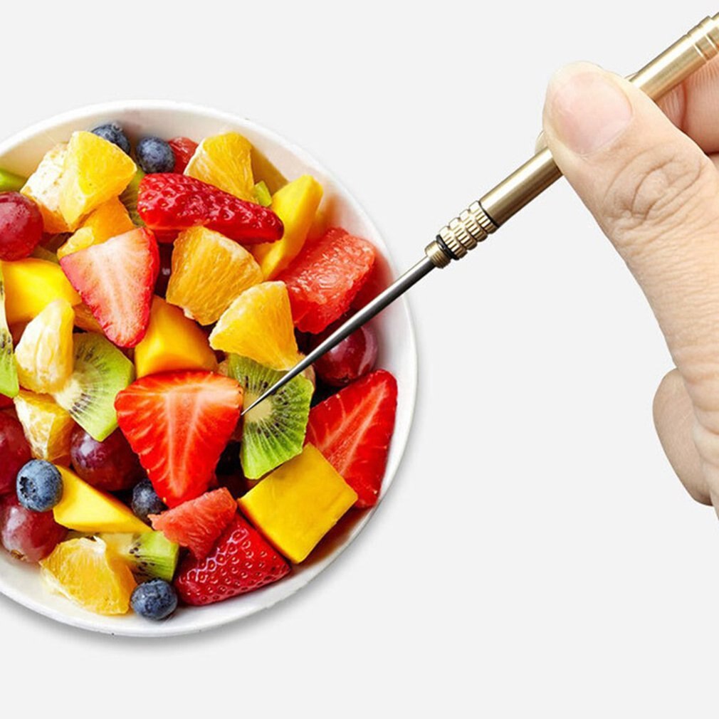 Draagbare Titanium Legering Tandenstoker Messing Tandenstoker Metalen Tandenstoker Eenvoudige Fruit Pick Voor Outdoor Picknick En Kamperen Supply