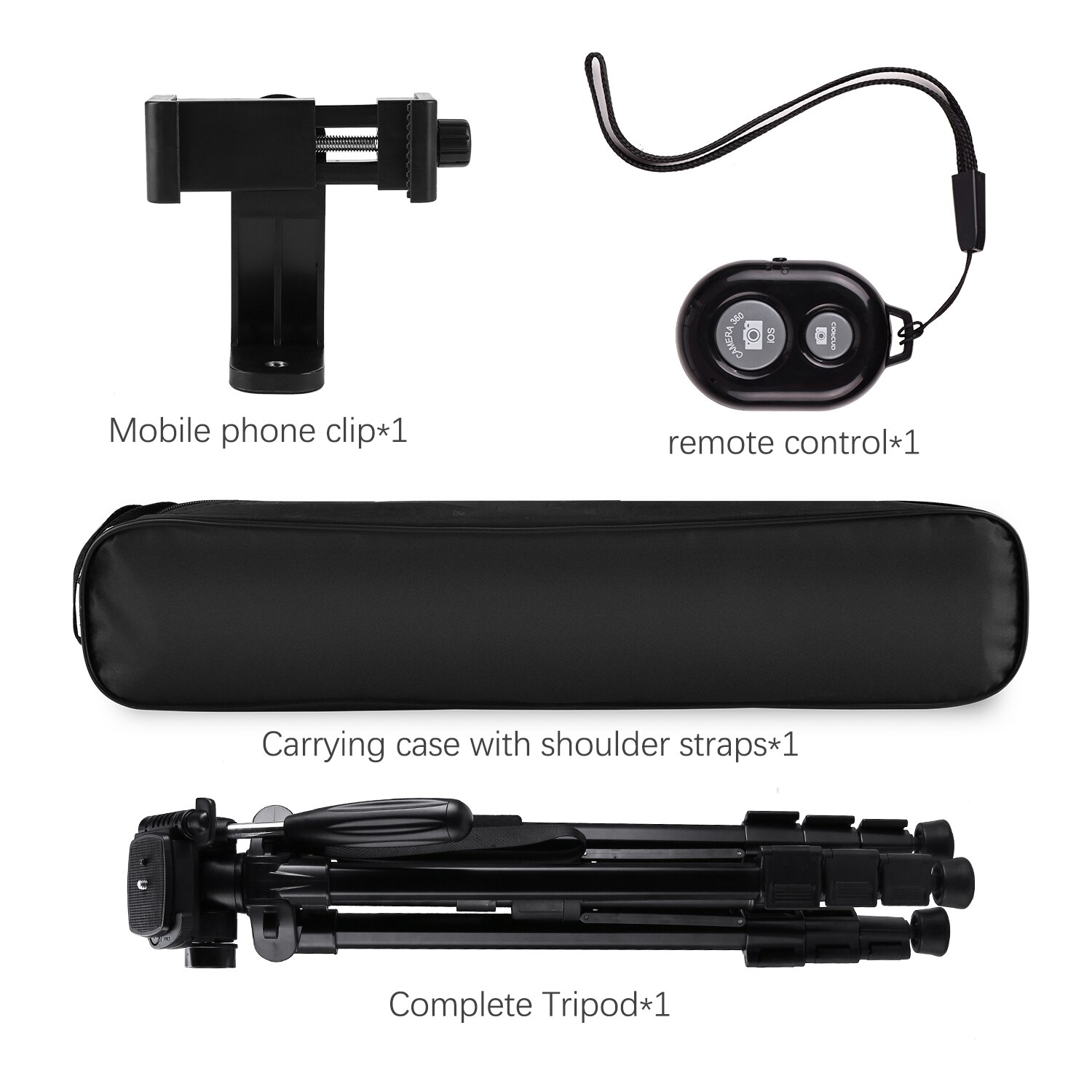 Andoer TTT-03 2-in-1 fotografia treppiede monopiede Stand in lega di alluminio 3-Way girevole Pan testa 163cm Max. Altezza 5kg capacità di carico
