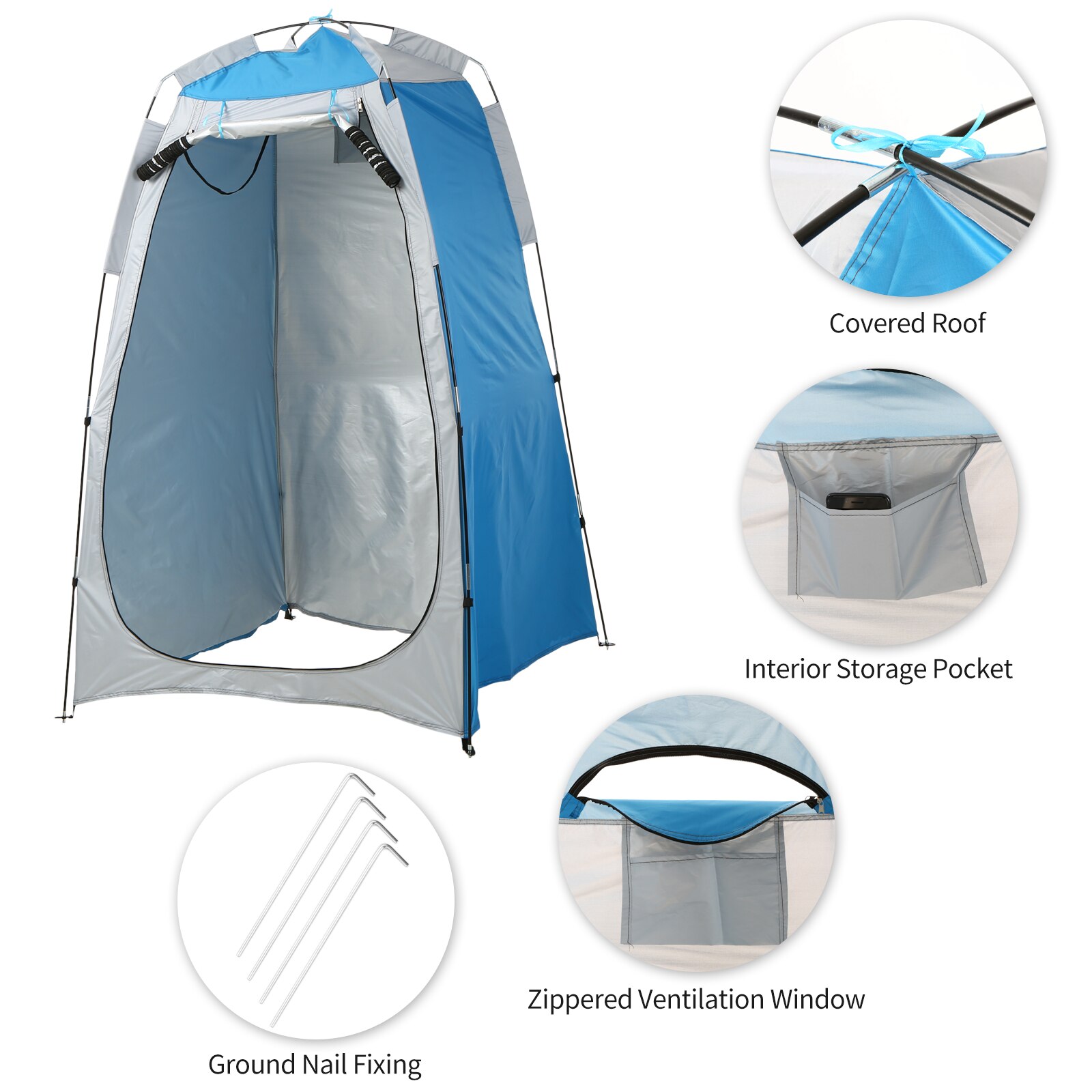 Privacy Shelter Tent Portable Outdoor Camping Beach Shower Toilet Changing Tent Sun Rain Shelter with Window Rain Shelter Tent