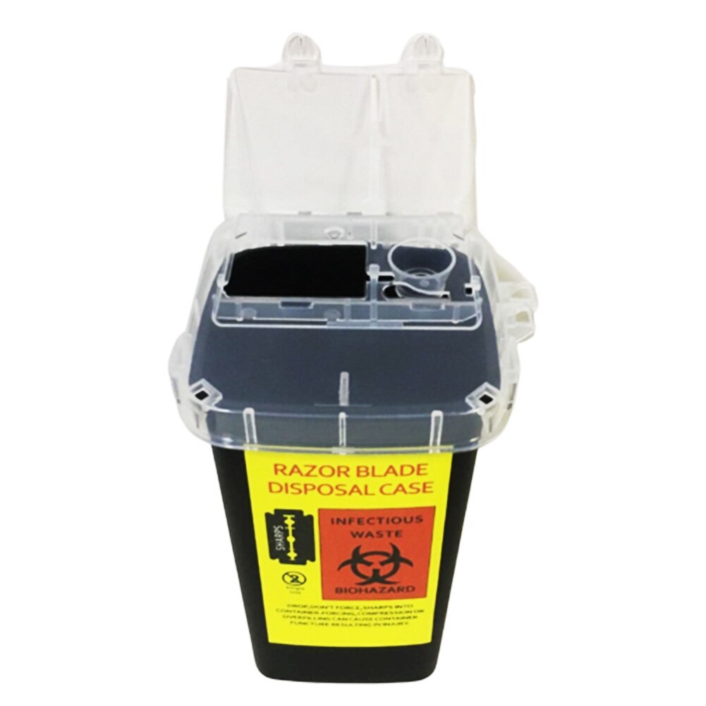 Barbershop descartável lâmina tatuagem agulhas quadrado caixa de armazenamento de resíduos recipiente lixo lixo lixo carro lata de limpeza: Black