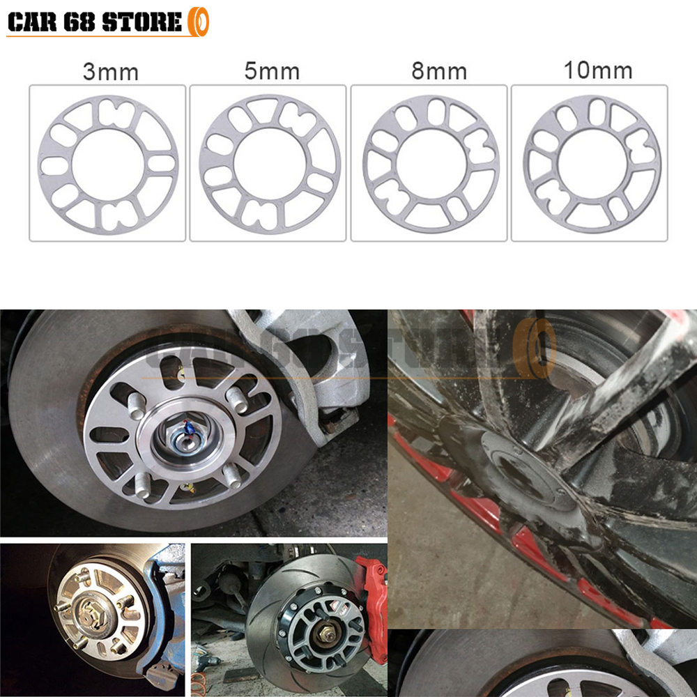 3mm 5mm 8mm 10mm Universal Aluminum Fit 4&amp;5 Lug Car Wheel Spacer Shims Plate 4x100 4x114.3 5x100 5x108 5x114.3 5x120