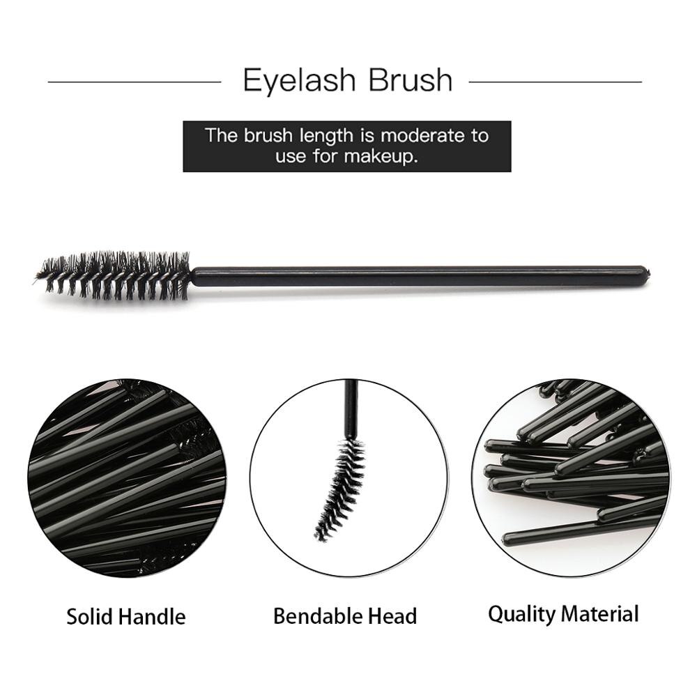Negemel 100 PCS Disposable Eyelash Brush, Mascara Brushes Wands,Eyebrow Brush, Cosmetic Makeup Brush Tool Kits