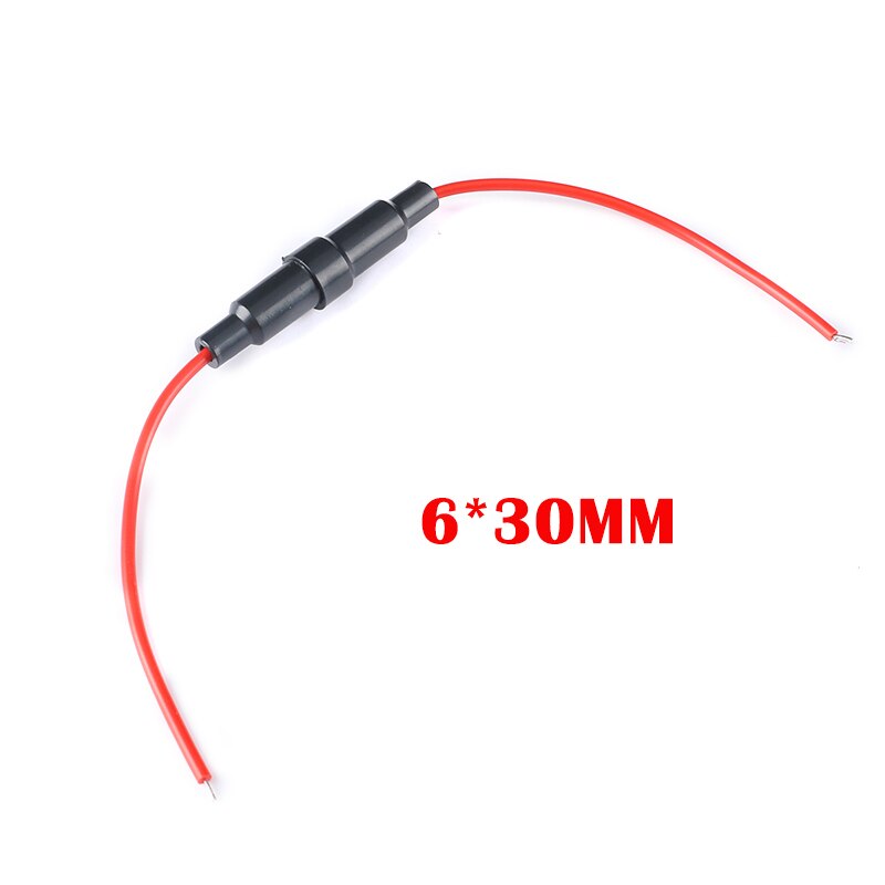 5Pair 5*20mm Inline Fuse Holder 220V Fast-Blow Screw Type Fuse Holder Quick-Blow Glass Fuse Holder 6*30MM with 22 AWG cable: 6x30mm fuse holder