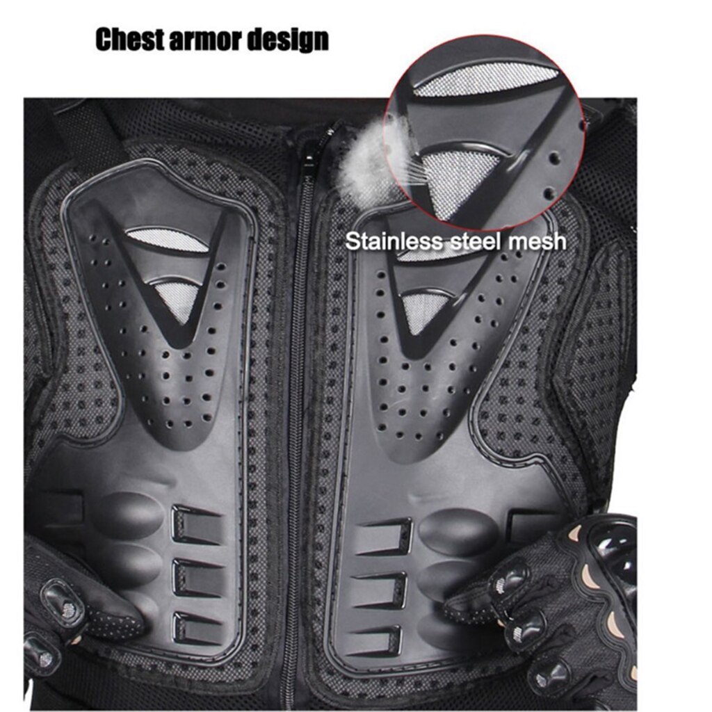 HEROBIKER Elastic Full Body Motorcycle Armor Protective Jacket Spine Motocross Armor Vest Chest Gear Clothing Protection S- 3XL