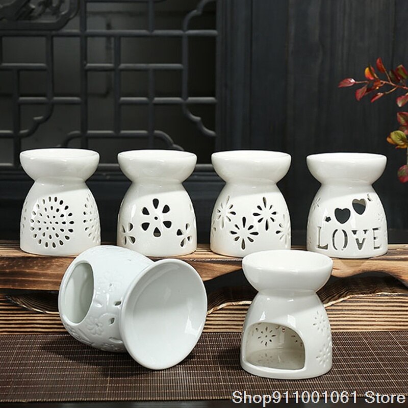 Ceramic Essential Aromatherapy Oil Burner Lamps Aroma Diffuser Home Living Room Candle Holder Oil Incense Burner