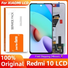 Original For Xiaomi Redmi 10 LCD Display with Frame Touch Panel Screen Digitizer Assembly For Redmi 10 21061119AG 21061119DG LCD