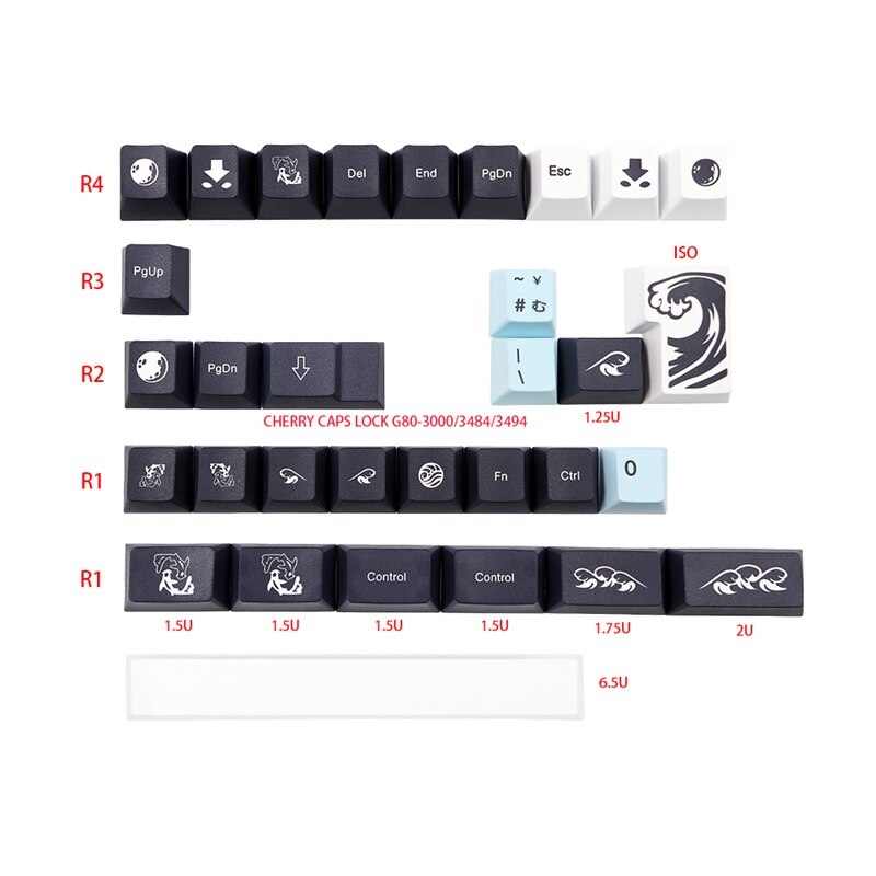 GMK Mizu Keycaps DE/ES/FR/US/JP/RU/KR Layout Cherry Profile PBT Keycap For DZ60/GK61/68/71/84/87/96/980/108 Keyboard