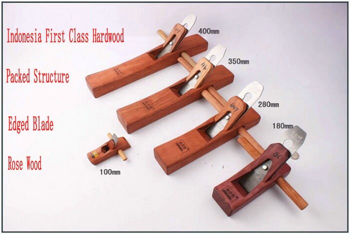 Plano de madera para carpintería, herramienta de mano de lujo bonita de 400MM/16 pulgadas, plano más suave de clase de puño, hoja de madera rosa y filo