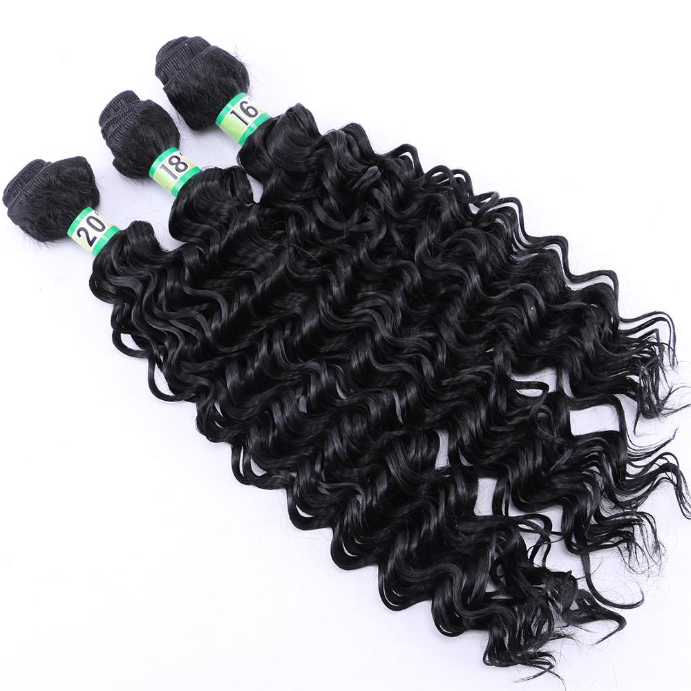 Tissages synthétiques Deep Wave bouclés-ANGIE | Mèches ombré deux tons à longueur mixte pour femmes de 16 18 20 pouces