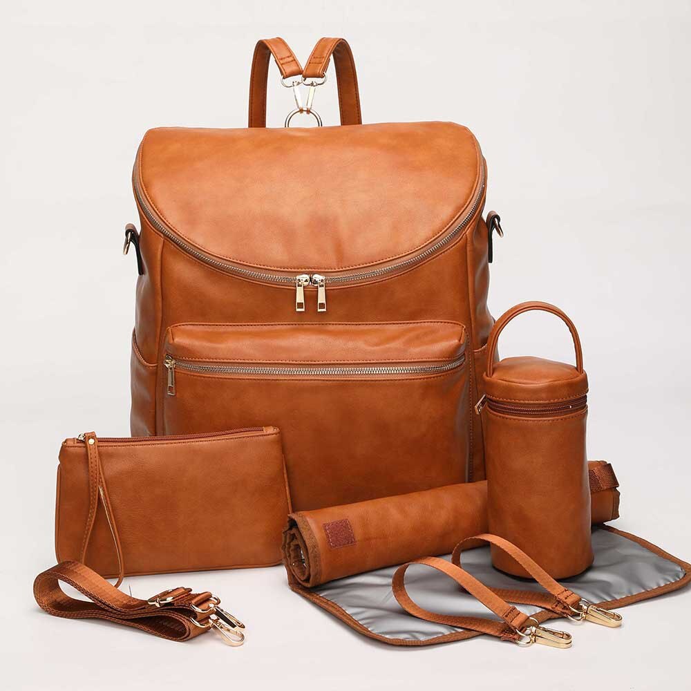 neue Stil PU MOTHER'S Tasche Mutterschaft Paket, europa und Amerika Windel Tasche Fabrik Direkte Versorgung Cust: Brown