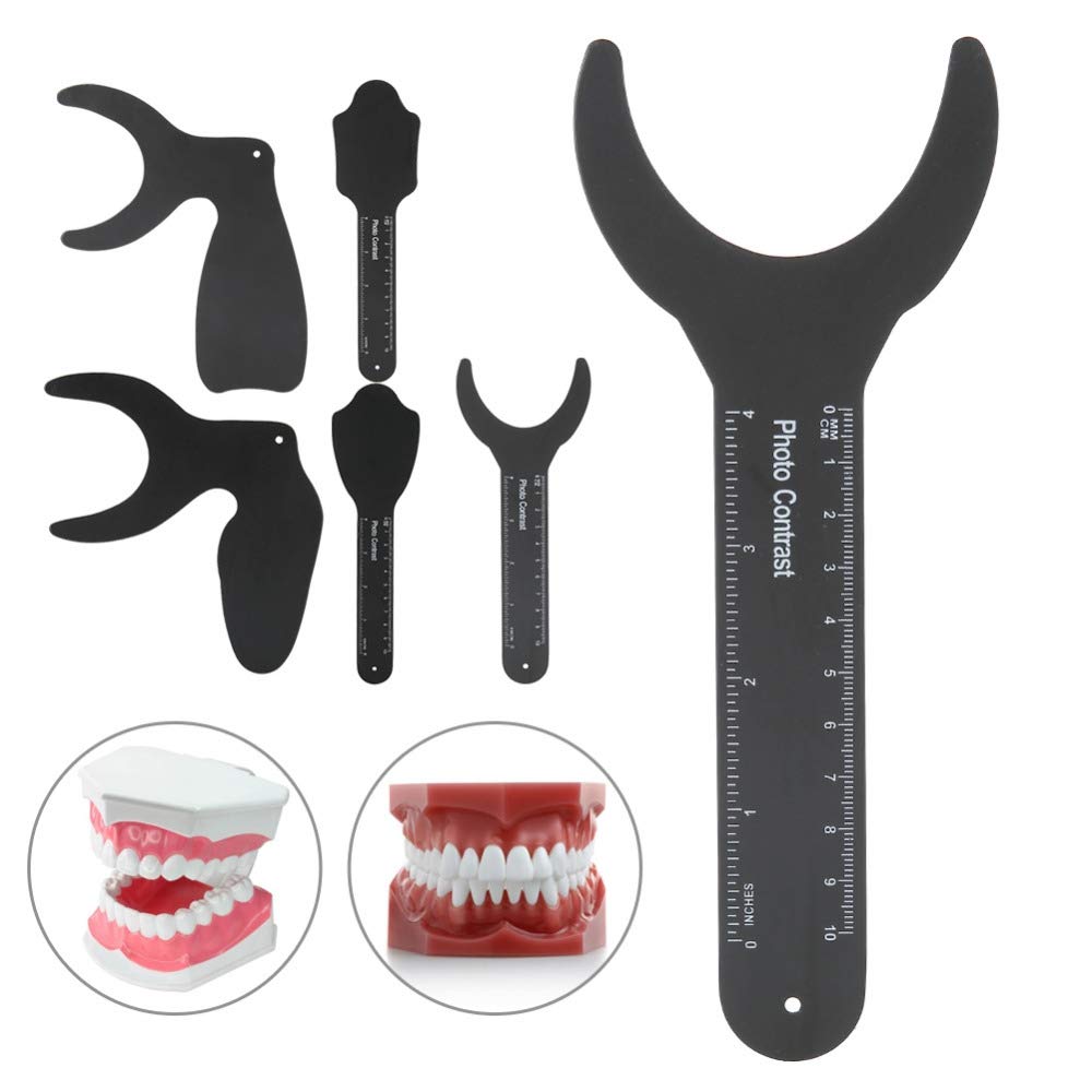 6 Pcs Dental Autoclavable Orthodontische Intraoral Fotografische Achtergrond Image Board Spiegel Wang Plaat Kit voor Nemen Orale Foto