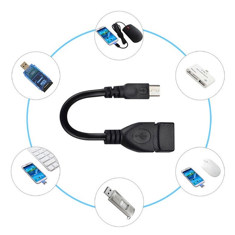 Micro USB OTG Cable Adapter 5pin Mini USB Male To USB 2.0 Type A Female OTG Host Adapter Cable For Cellphone MP3 MP4 Camera