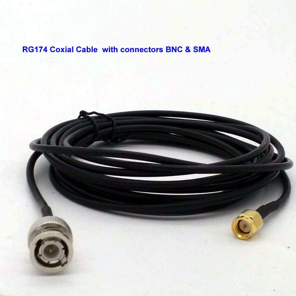 50 Ohm RG174 RF Coaxiale Kabel Zuiver Koper met BNC male SMA male connectoren voor SDR Antenne kabel 3 meter of 6 me