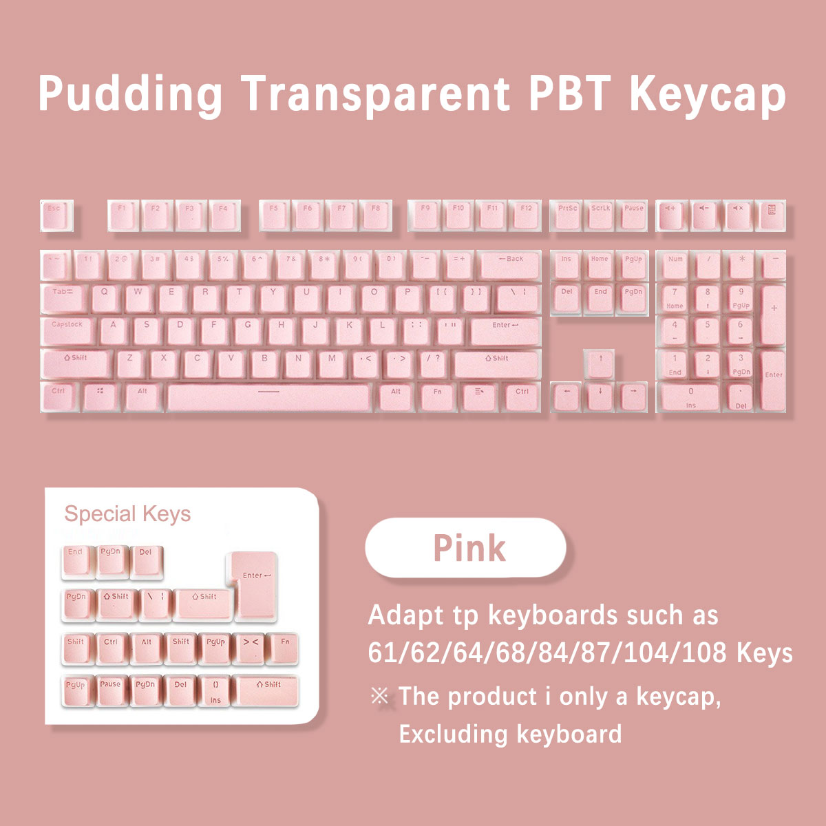 Nasadki klawiszy - PBT 75%, 65%, 60% Klawiatura mechaniczna Niestandardowe 113 klawiszy Profil OEM 61/68/84/87/98/103 dla klawiatury mechanicznej: pomarańczowy