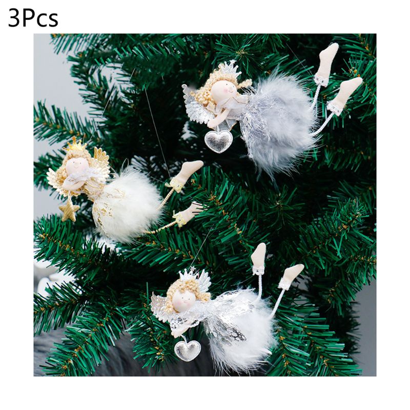4pcs Cute Feather Angel Doll Toy Hanging Christmas Tree Ornament Party Home Decoration: B 3PCS