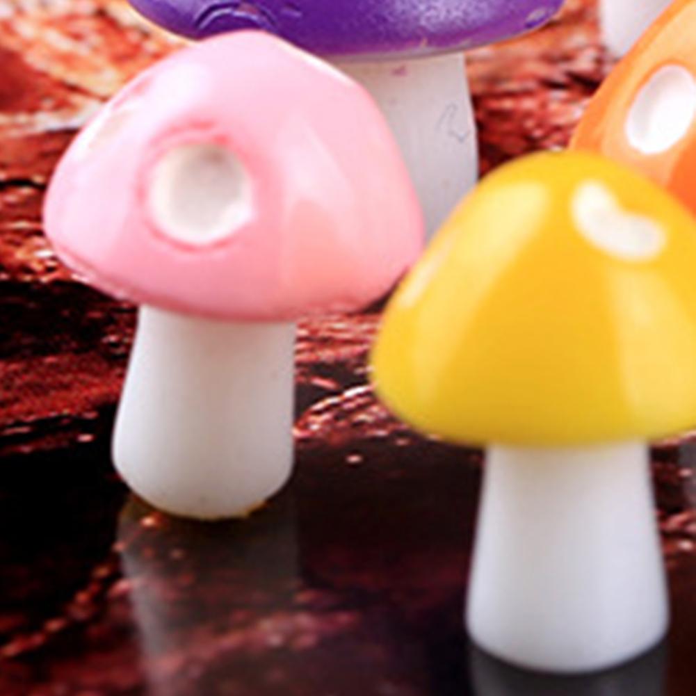 20 stk mini vakker kunstig sopp miniatyrer fe hage ornament harpiks håndverk dekorere hagen din