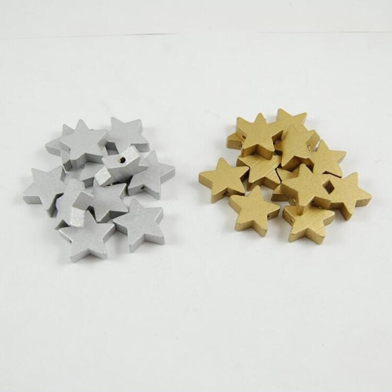 Natuurlijke Hout Kralen Goud Zilver Star Spacer Kralen End Caps Kralen Diy Sieraden Maken Bevindingen Charm Kralen
