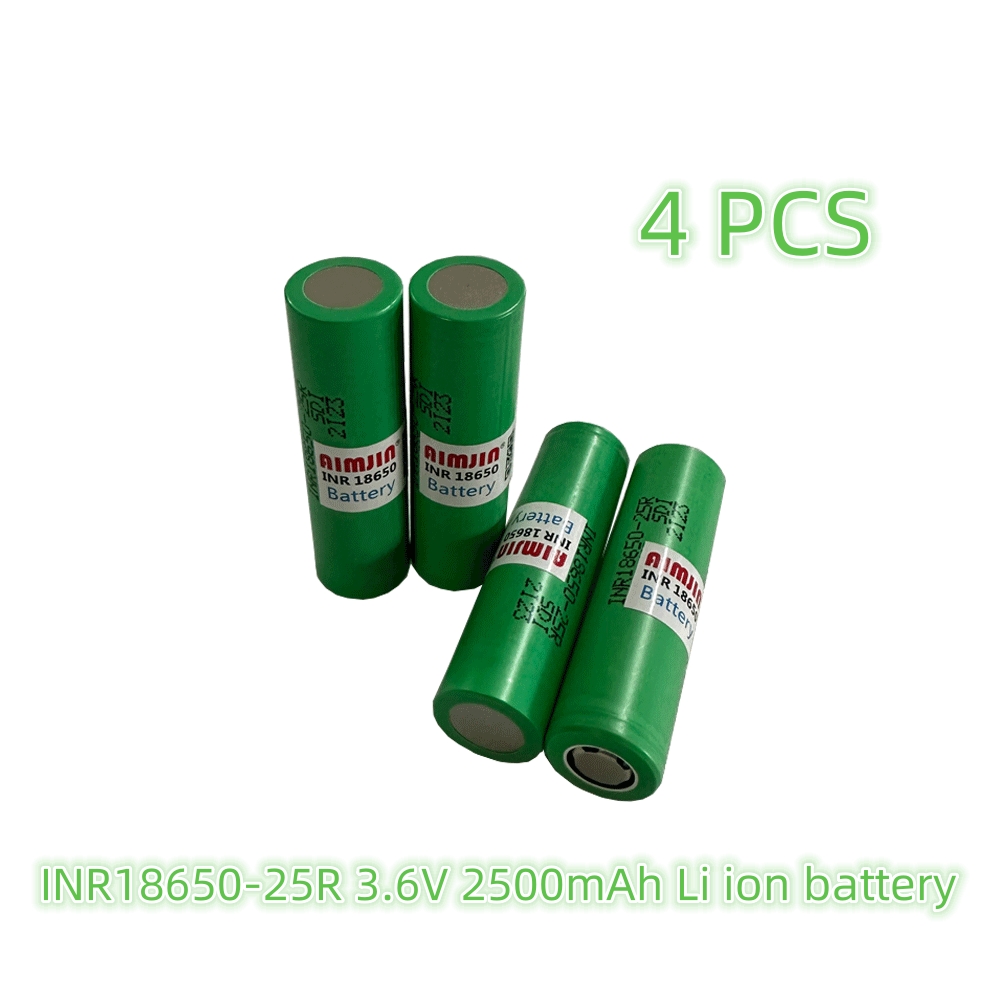 3.6V 2500mAh 18650 Battery For Samsung INR 18650 25R Lithium Lon Battery Replacement External Battery: black