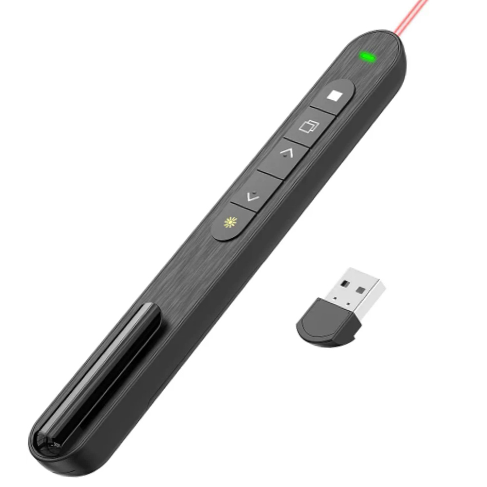 Stylo Tournant Sans Fil pour Présentation, Télécommande de Volume RF 2.4G, Présentation PPT USB, Pointeur Souris