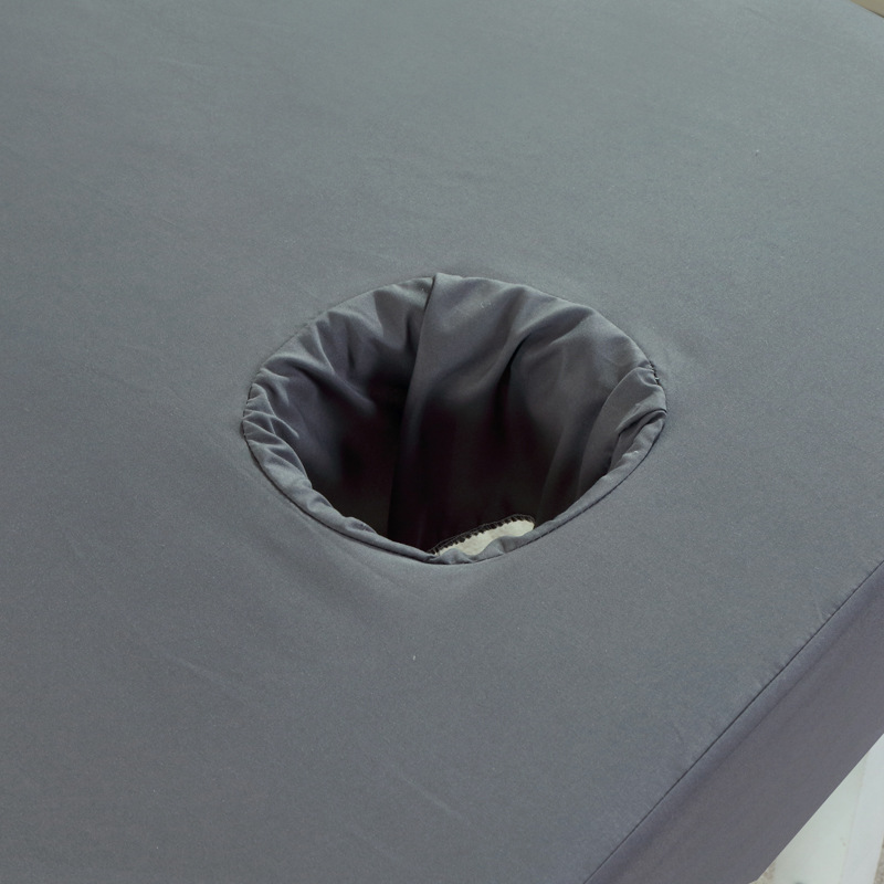 Solid Beauty Salon Bed Cover Skin-friendly Cotton Fitted Bed Sheet for SPA Massage Salon Bed with Holes