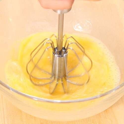 Mixer äggvisp manuell självsvarv rostfri stålvisp stavmixer äggkräm omrörning köksprylar tillbehör verktyg
