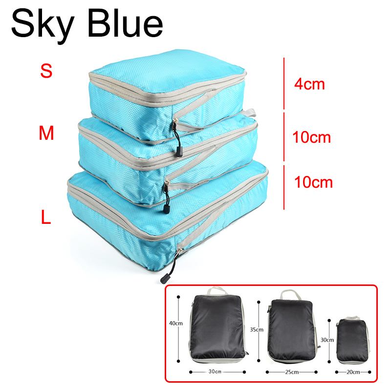 Reise Lagerung Tasche Kompressible Verpackung Für Einfache Lagerung dauerhaft Kleidung Würfel Große Kapazität Nylon Tasche Für Kleidung Lagerung: S / Blau