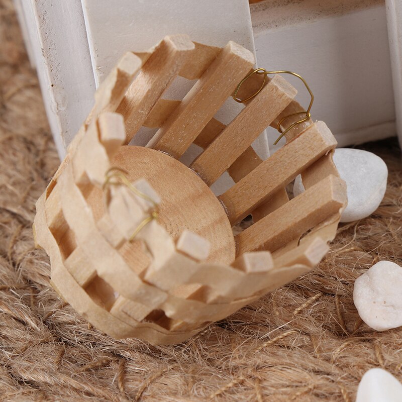 30*23mm poppenhuis Miniatuur Handgemaakte Houten Manden poppenhuis Miniaturen 1:12 Accessoires Houten Manden Bad Benodigdheden