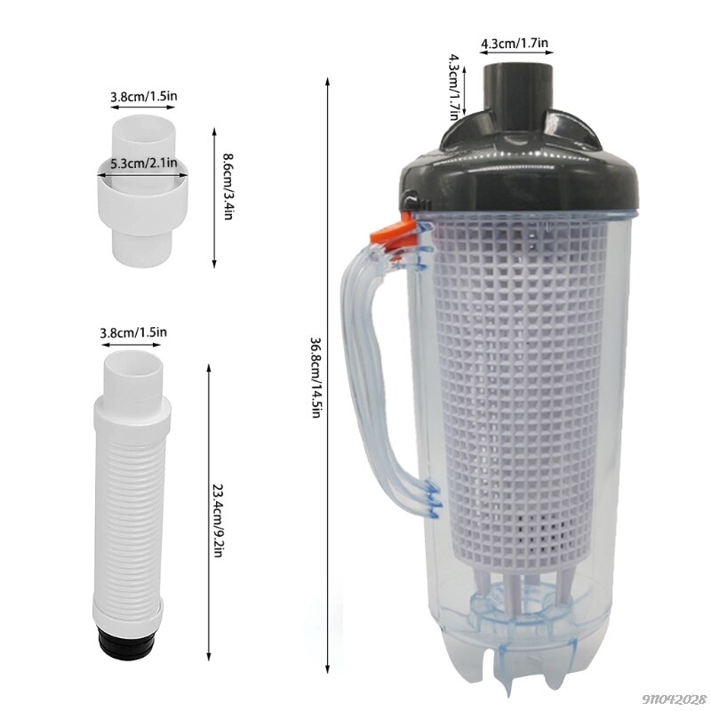 Swimming Pool Leaf Canister Automatic Vacuum Suction Cleaners with Mesh Basket Durable with Hose Connector Adapter 21