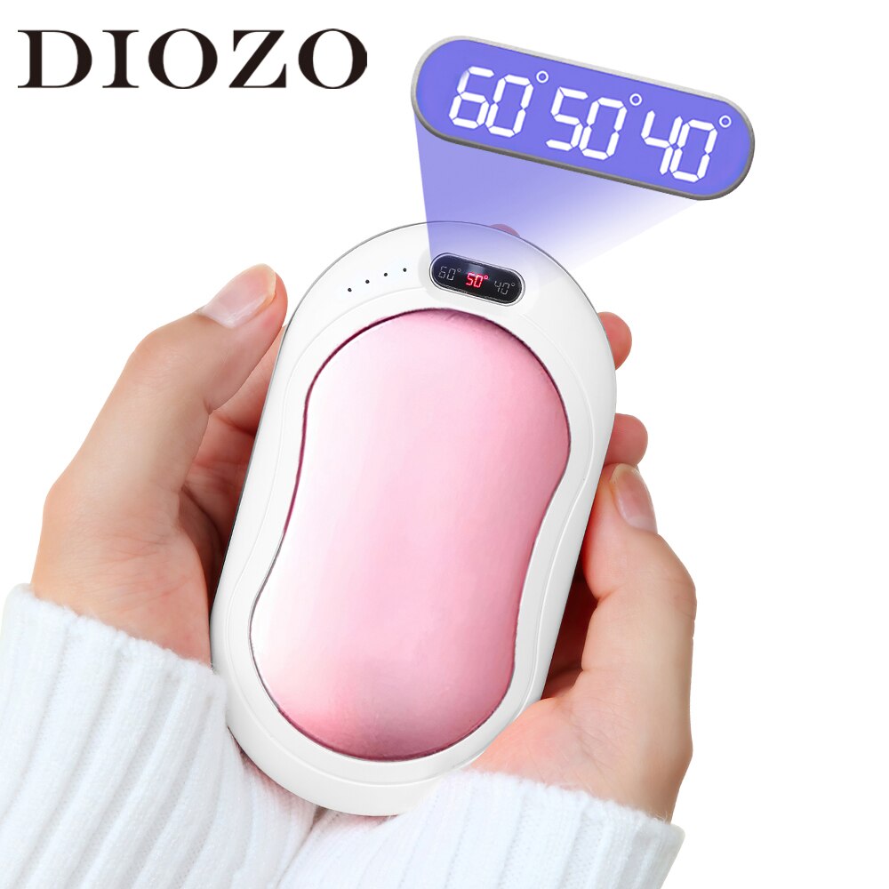 DIOZO-calentador de manos eléctrico Mini 2 en 1, calentador de manos portátil, recargable por USB, almohadilla de calefacción