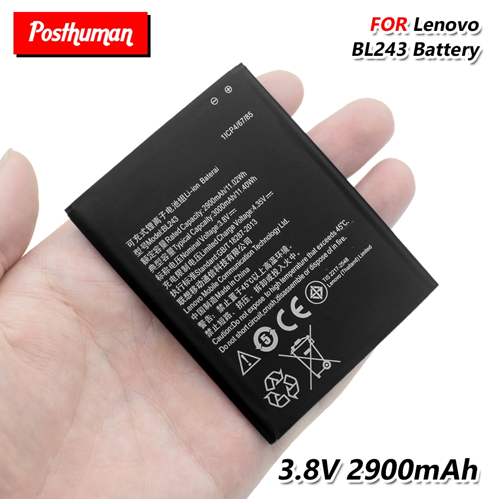 Lithium Li-Po Telefoon Batterij 3.8V 2900Mah BL243 BL-243 Batterij Bl 243 Voor Lenovo A5890 A5860 A7600 a5600 K3 Note K50-T3s