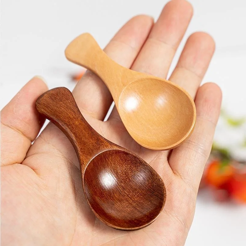Mini cucharas de madera para cocina, cuchara para condimentos de especias, café, té, azúcar, cucharaditas, mango corto, vajilla para el hogar, 8/1 Uds.