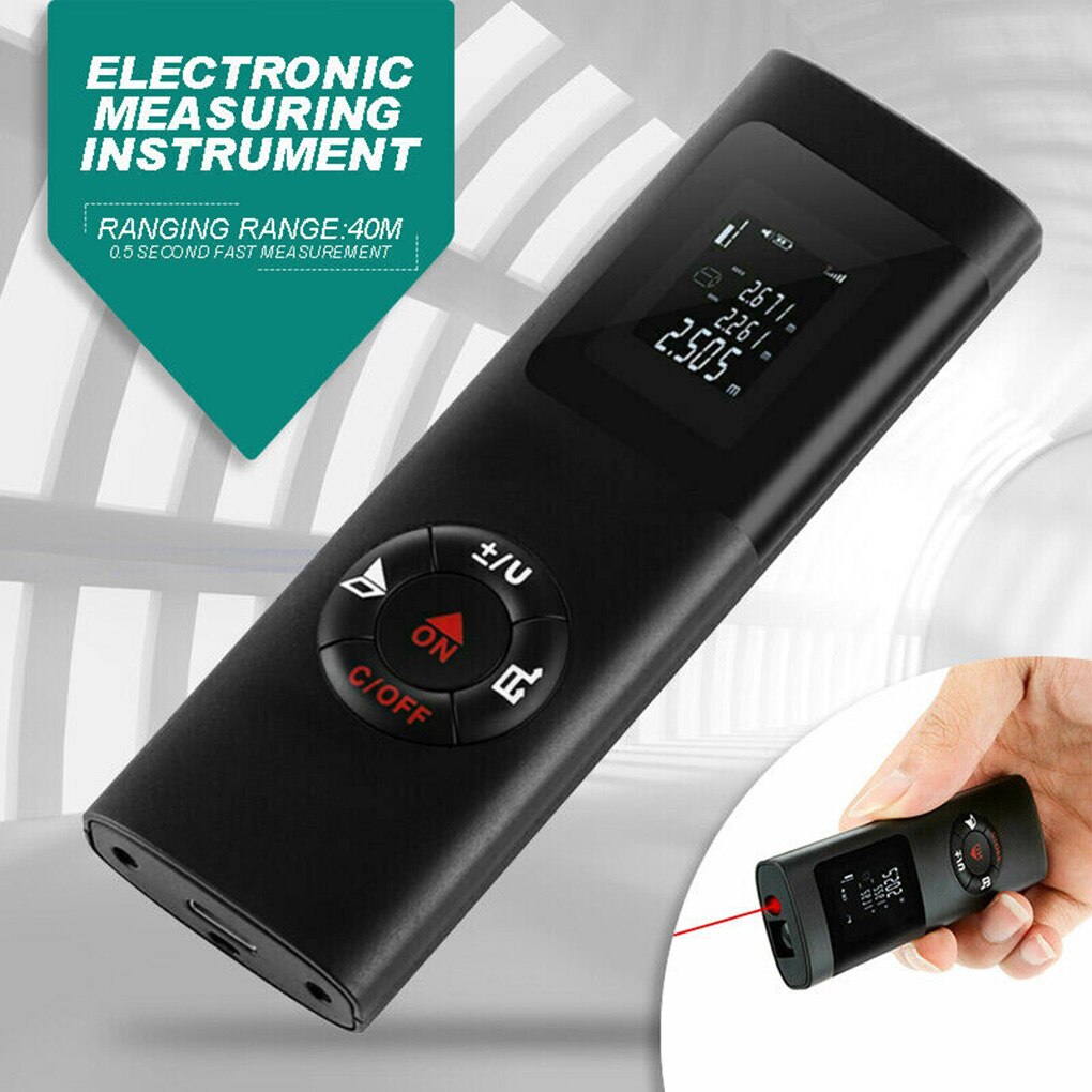 Mini Handheld 40M Smart Digital Distance Meter Multifunctional Range Rangefinder Portable USB Charging Distance Measuring Meter
