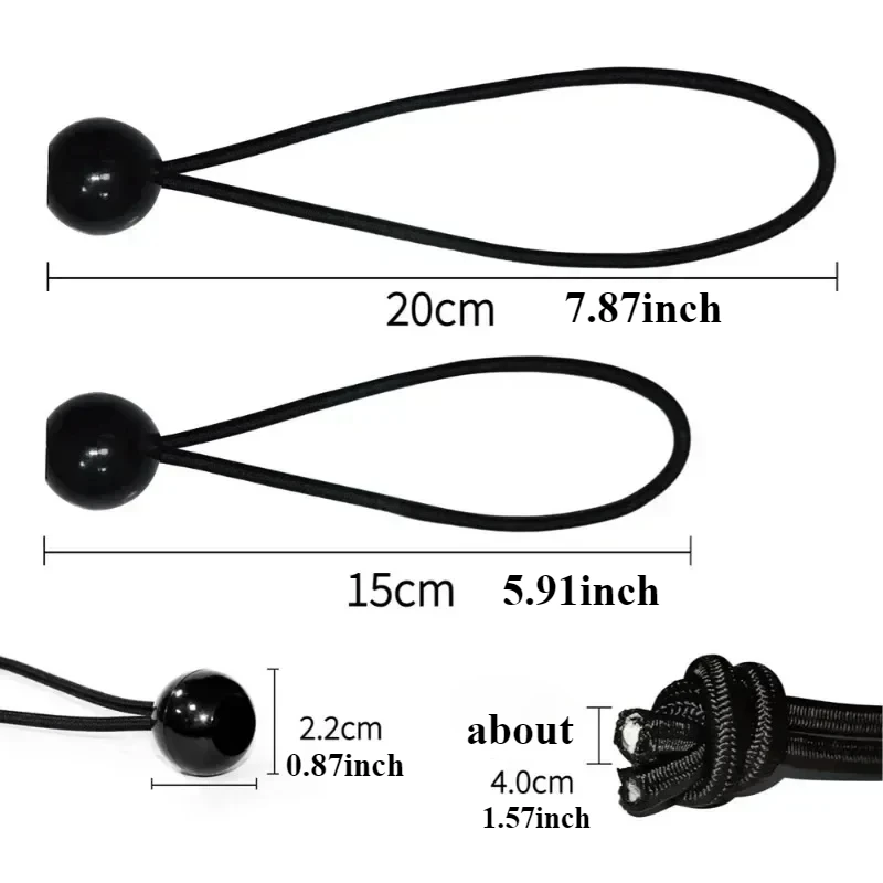 10pcs Binding Elastic Rope With Elastic Balls Tent Stakes Canvas Tent Cloths Ship Pole Fixation Flagpole Tie Camping Accessories