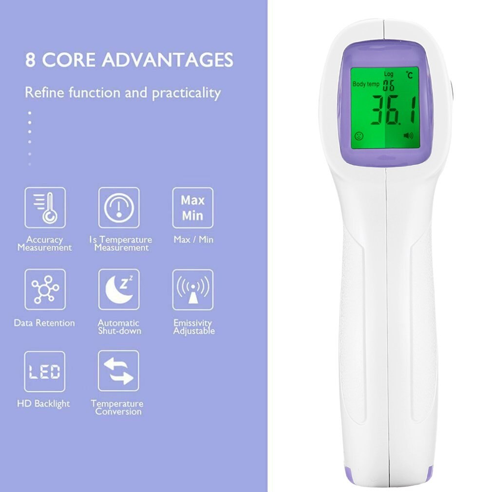 Three Color Backlight Non-contact Thermometer Handheld Infrared Thermometer Forehead Digital LCD Body Temperature Measurement