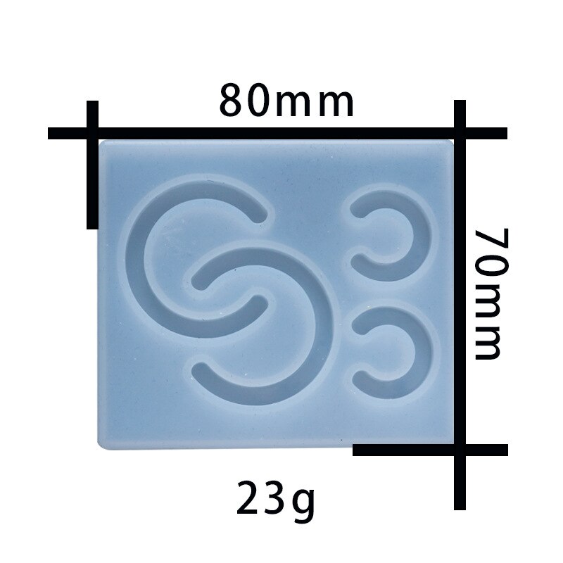 DIY pequeña pendientes semicirculares cristal Epoxy molde pendiente de semicírculo de accesorios de joyería molde de silicona de fabricación de joyería de resina