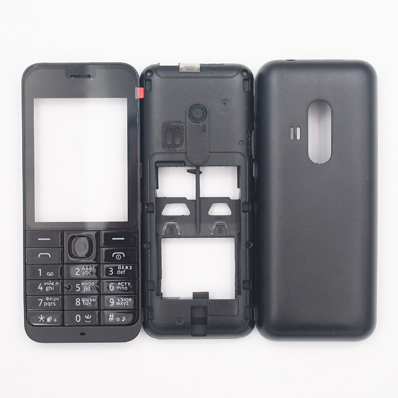BaanSam Kleurrijke Behuizing Case Voor Nokia 220 Met Russische Toetsenbord: Black