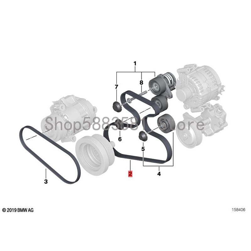 Auto Motor Riem Bm WE70 X5 3.0si Generator Riem Motor Riem Rubber Distributieriem Rubber Transmissie Riem