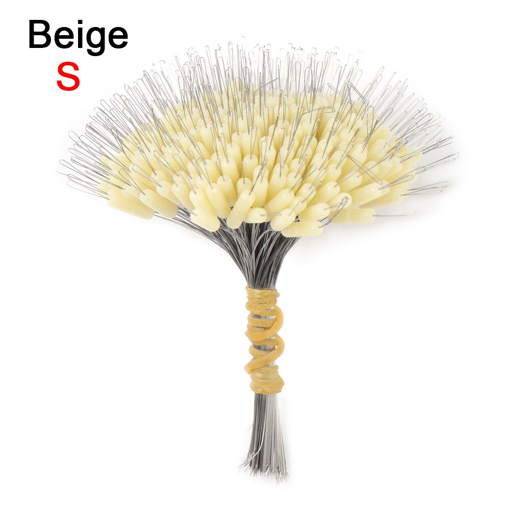 Bloc de pêche flottant en Silicone, 3 tailles, connecteur de haricot spatial, résistance de ligne de pêche, accessoires, 300 pièces/paquet: beige S