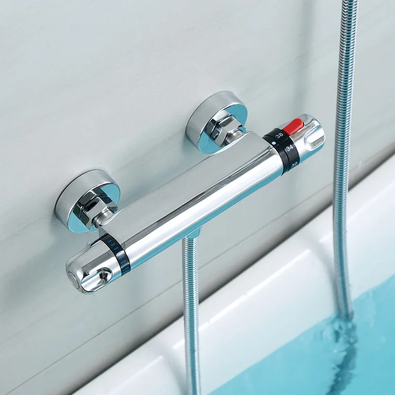 Bathroom Thermostatic Shower Mixing Valves Wall Mount 38℃ Constant Temperature Control Shower Cold Water Mixer Faucet Valve