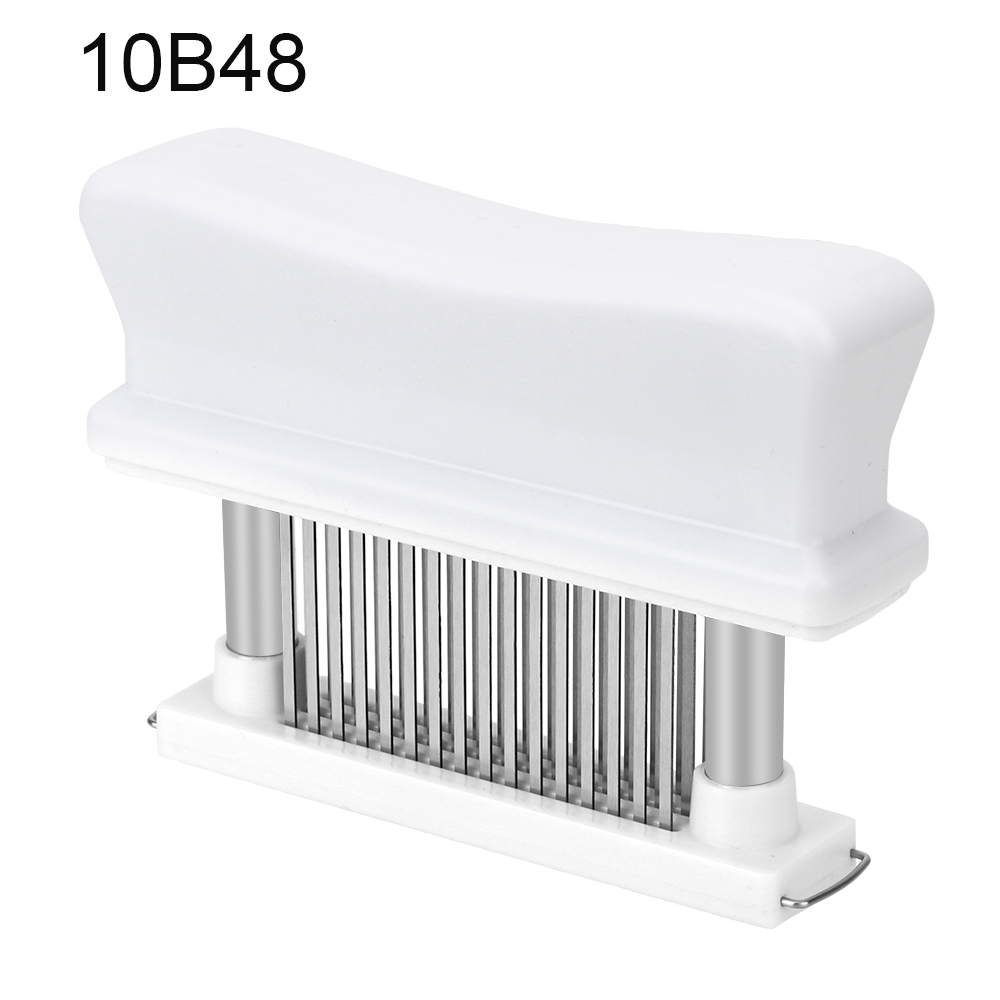 Ablandador de carne de acero inoxidable, 48 cuchillas, herramientas de cocina de aguja, martillo de carne tierna, herramientas de cocina para carne de vaca: 10B48 White