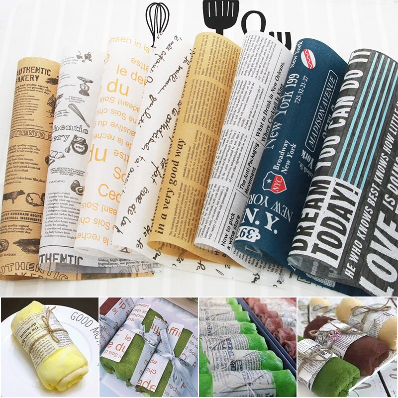 Papier d&#39;emballage en papier huilé pour pain, Sandwich, hamburgers, frites/cire de alimentaire, outils de cuisson, Gadgets de cuisine, 3 tailles, 25 pièces/lot