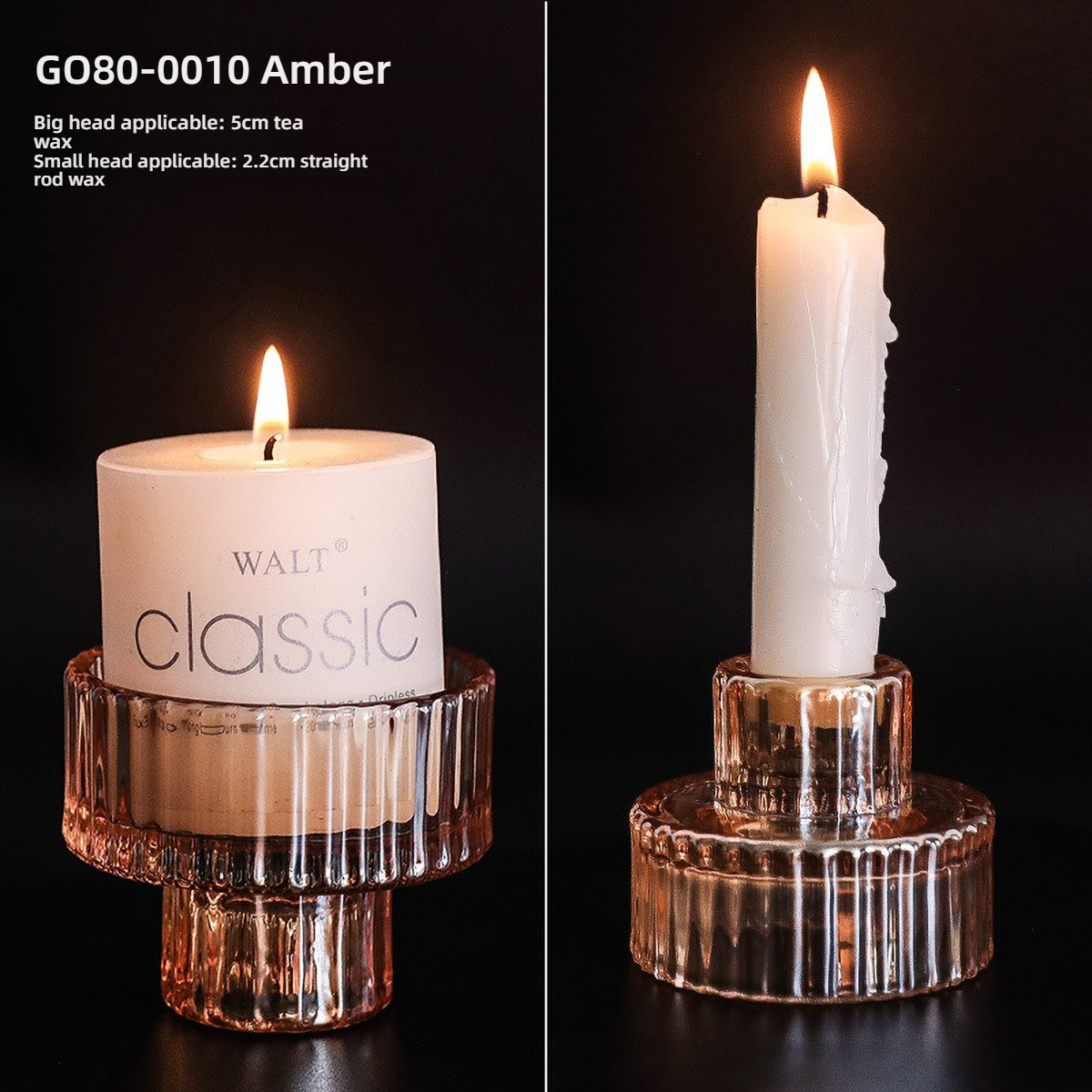 Portavelas de pilar de cristal transparente para candelabros de de mesa, centro de mesa decorativo para comedor en casa: Gris claro