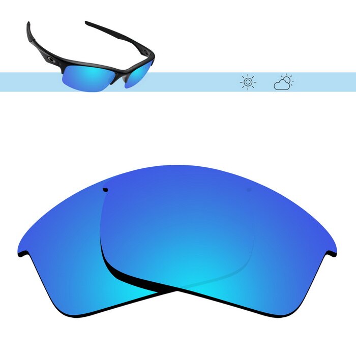 Glintbay Polarized Replacement Sunglasses Lenses for Oakley Bottle Rocket-Multiple Options: Ice Blue Mirror