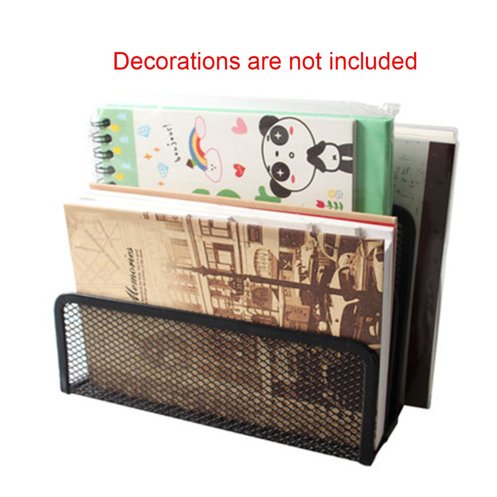 School File Organizer Supplies Desktop Tray Rack Three Layer Office Letter Holder Metal Mesh Bookshelf Magazine Storage