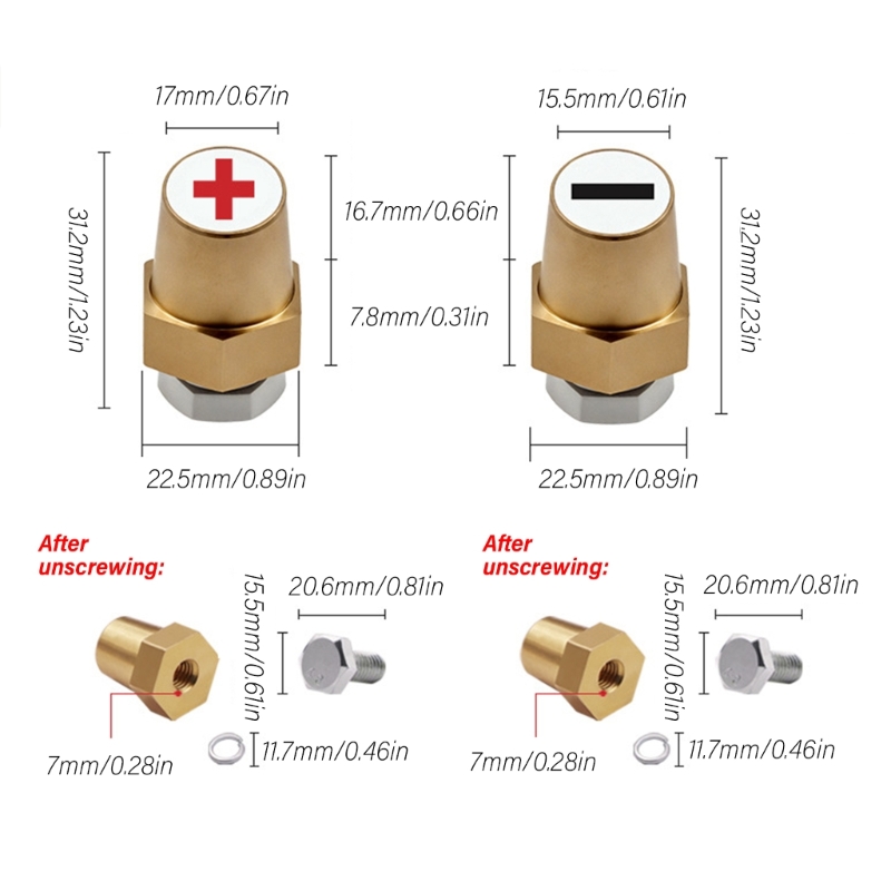 Adaptador polos bateria Polos bateria Terminais polos bateria Conector latão
