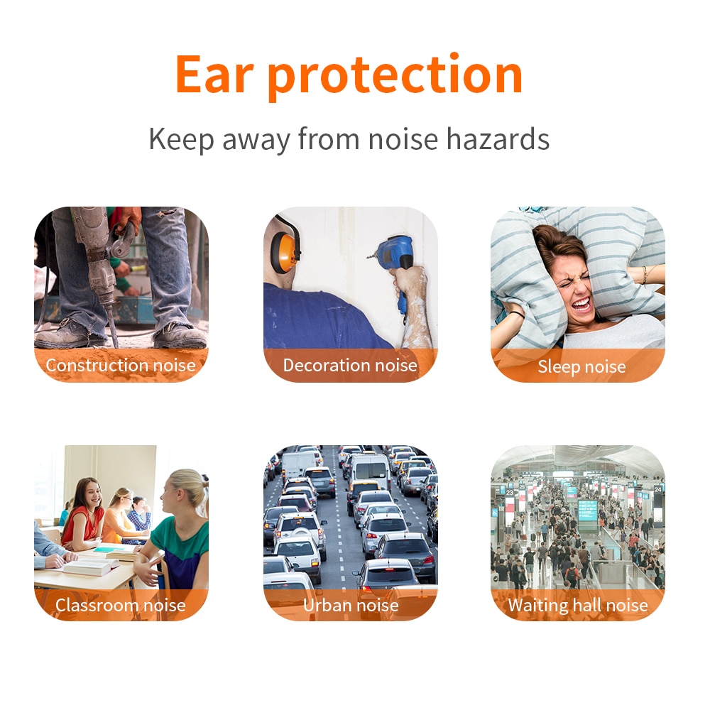 TISHRIC 100 Pairs Earplugs Sleep Noice Reduction Noise Cancelling 25dB Anti-noise Box For Travel/Sleep/Reading Ear Plugs