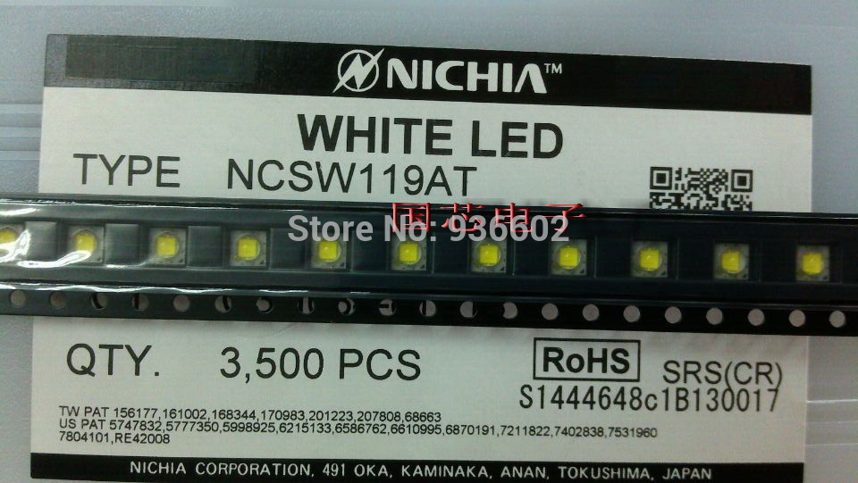 Nichia high led 3535 2.66 w koel wit NCSW119AT 130LM