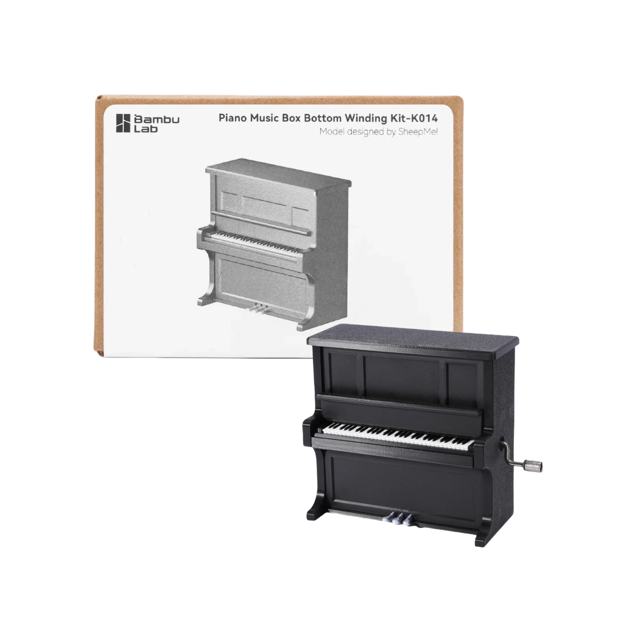 For BambuLab Piano Music Box Winding Kit Bottom Winding Kit for Bambu Maker World Creator Program 3D Printing Piano Music Box